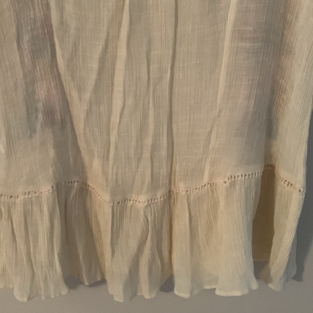 Embroidered Cream Floral Short-Sleeve Peasant Top - Picture 8 of 10